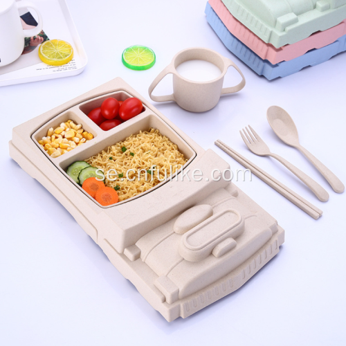 Truck Shape Wheat Straw Dinnerware Set